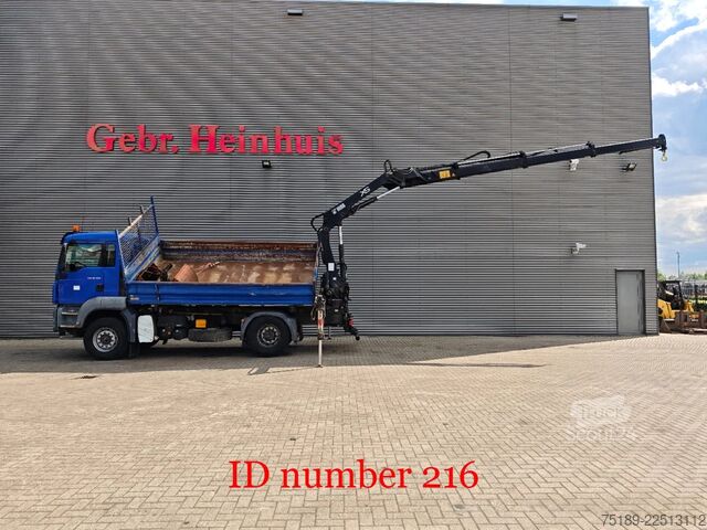 3-sānu pašizgāzējs MAN TGS 18.360 4x2 2 Seitenkipper Hiab 122 DS-3 Hiduo