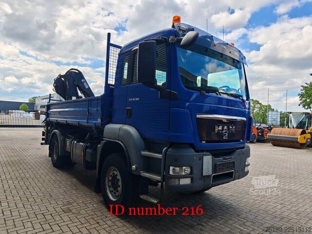 3-sānu pašizgāzējs MAN TGS 18.360 4x2 2 Seitenkipper Hiab 122 DS-3 Hiduo