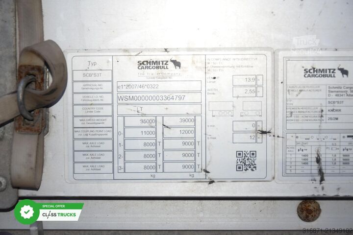 ανοιχτό ημιρυμουλκούμενο με μουσαμά SCHMITZ CARGOBULL SCS24/L Varios