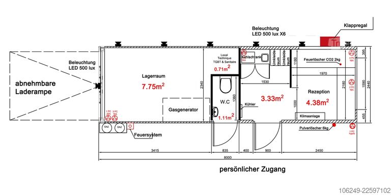 Werkplaatscontainer  Werkstatt Büro Office Container 8m
