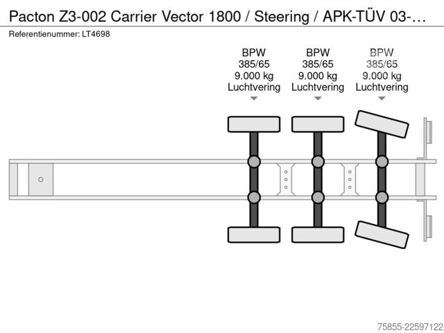 Refrigerated/freezer transport Pacton Z3-002 Carrier Vector 1800 / Steering / APK-TÜV...