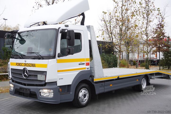 Camion transport vehicul cu macara Mercedes-Benz Atego 818 / New Galvanized