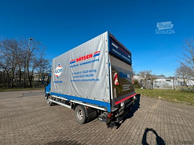 Platós teherautó ponyvával DAF LF 12.230 Pritsche Plane +Ladebordwand