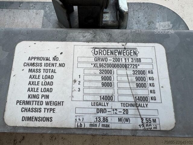 Kovček Groenewegen DRO-12-20 2 Axle / CLosed Box / Koffer / BPW Ax...