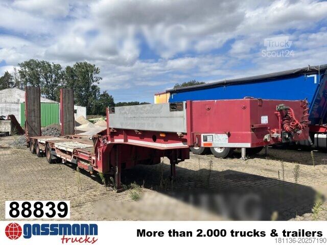 Tieflader-Sattelauflieger Langendorf SATUE 30/31, Radmulden, Baggerbett, hydr. Rampen,