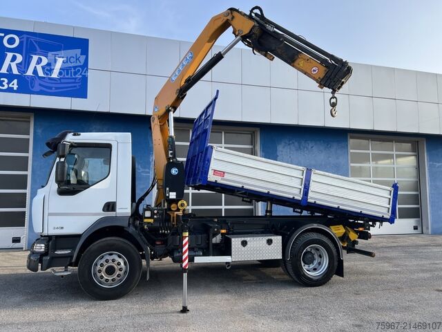 Caminhão basculante de três vias com guindaste Renault Midlum 240