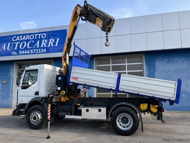 Caminhão basculante de três vias com guindaste Renault Midlum 240