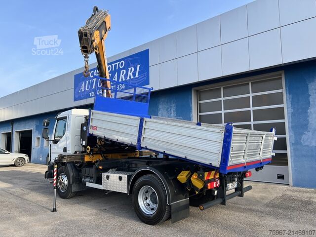 Caminhão basculante de três vias com guindaste Renault Midlum 240