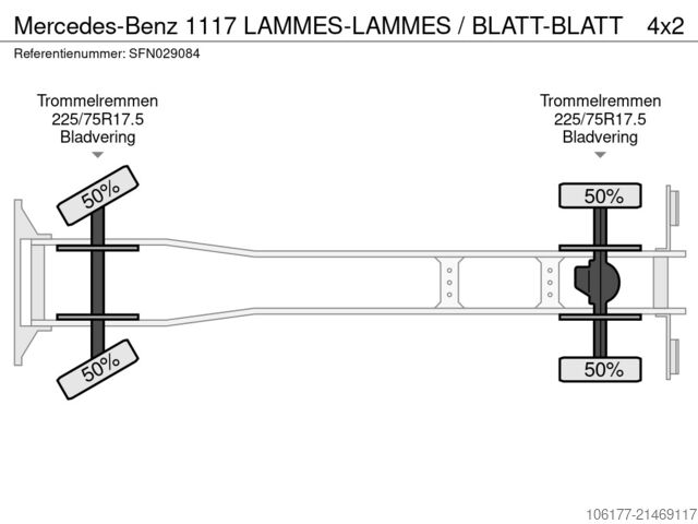 Bestelwagen autodrager Mercedes-Benz 1117 LAMMES-LAMMES / BLATT-BLATT