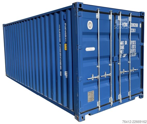 Container de transport maritim A1 Container 20 Fuß Lagercontainer ? RAL 5010 Enzianblau ? Seecontainer