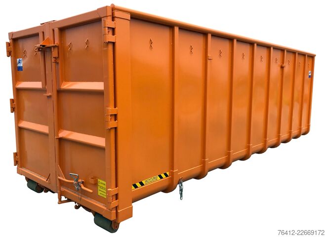 Conteneur à benne amovible A1 Container Normbehälter 36 m³ Doppelflügeltür ? RAL 2011 Tieforange ? Abrollcontainer
