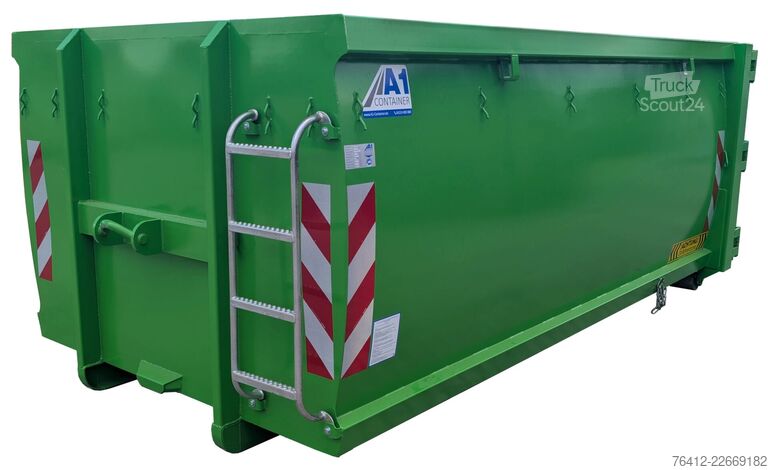Container cu cârlig A1 Container CITY ECOLINE 13 m³ ? Doppelflügeltür ? RAL 6018 Gelbgrün ? Abrollcontainer