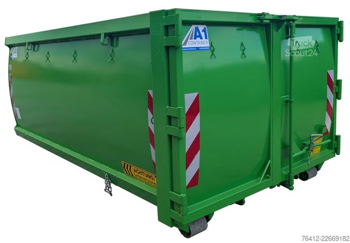 Container cu cârlig A1 Container CITY ECOLINE 13 m³ ? Doppelflügeltür ? RAL 6018 Gelbgrün ? Abrollcontainer