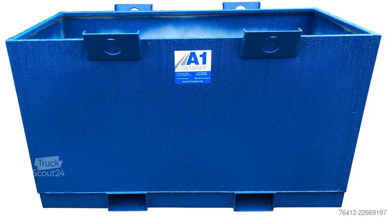 Container cu cârlig A1 Container Metallbox - Lagerbox - 2 m³ - RAL 5010 - Absetzmulde