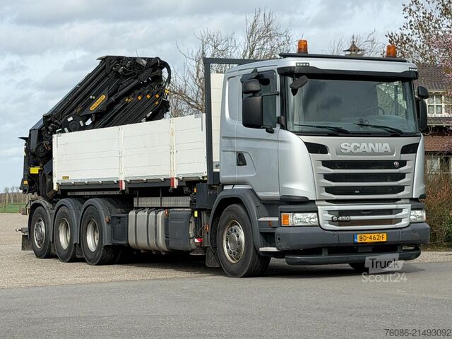 Camion cu macara Scania G450 8x4 triple, PALFINGER PK92002 (92tm) FLYJI...