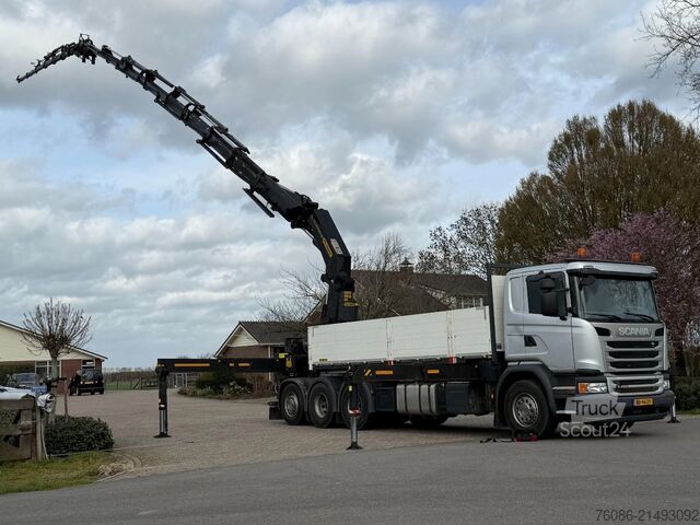 Camion cu macara Scania G450 8x4 triple, PALFINGER PK92002 (92tm) FLYJI...