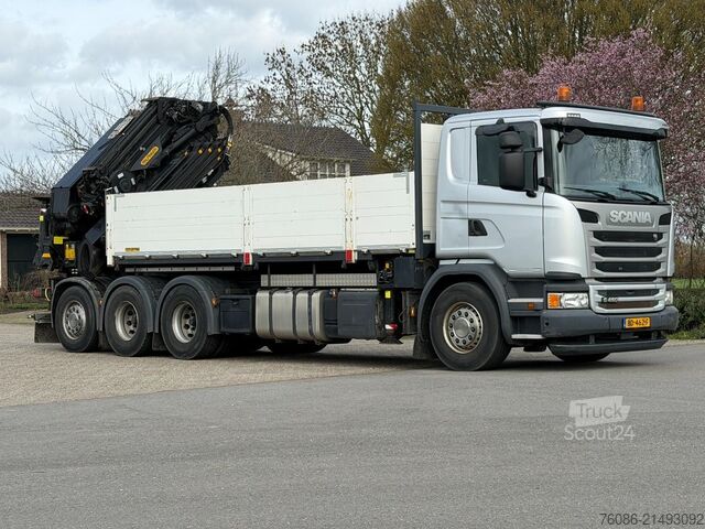 Camion cu macara Scania G450 8x4 triple, PALFINGER PK92002 (92tm) FLYJI...