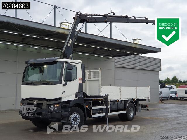 Open laadbak Renault C 380 4X2 HIAB 122 B-3 HIDUO Kran Crane Steelsu...