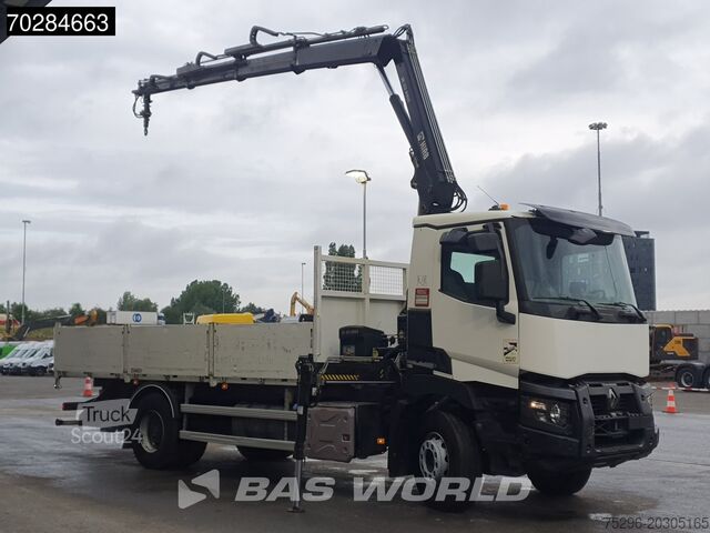 Open laadbak Renault C 380 4X2 HIAB 122 B-3 HIDUO Kran Crane Steelsu...