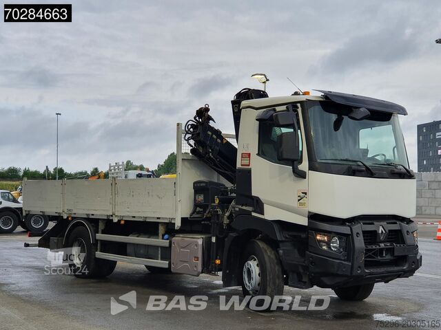 Open laadbak Renault C 380 4X2 HIAB 122 B-3 HIDUO Kran Crane Steelsu...