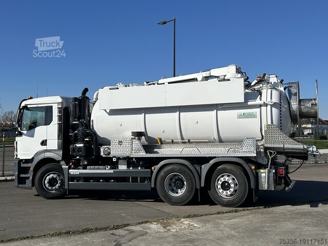 Всмоктувальний/промивний автомобіль MAN TGS 26.480 6X2 Saug-Druck Spüler Kipper