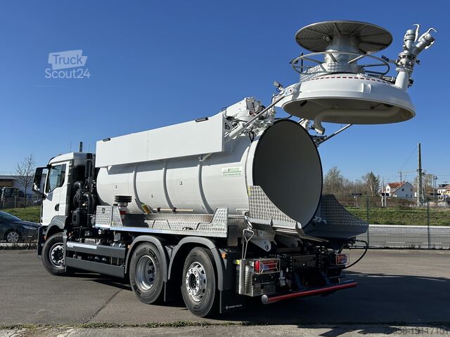 Всмоктувальний/промивний автомобіль MAN TGS 26.480 6X2 Saug-Druck Spüler Kipper
