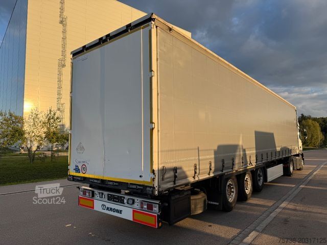 Brandalı açık yarı römork KRONE SD Pritsche+Schiebeplane+Edscha/Luft-Lift