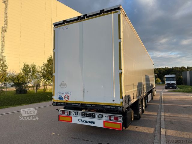 Brandalı açık yarı römork KRONE SD Pritsche+Schiebeplane+Edscha/Luft-Lift