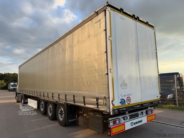 Brandalı açık yarı römork KRONE SD Pritsche+Schiebeplane+Edscha/Luft-Lift