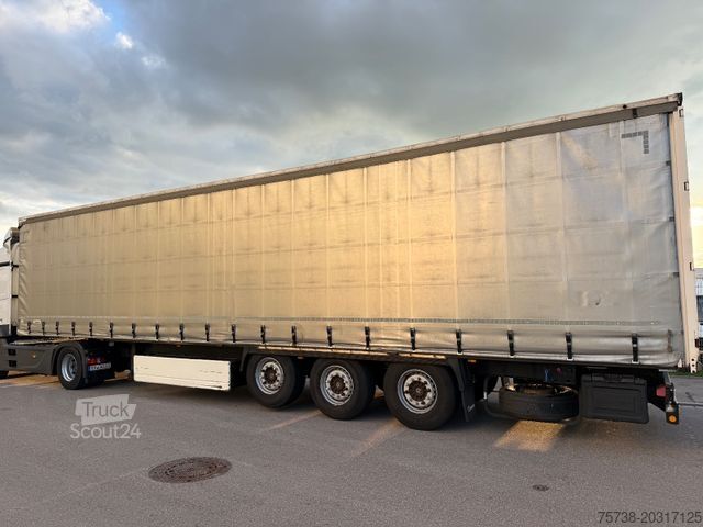 Brandalı açık yarı römork KRONE SD Pritsche+Schiebeplane+Edscha/Luft-Lift