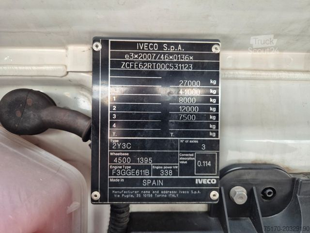 Camion benne à bras amovible IVECO AD280X46Y/PS ON Palfinger PH T 20 SLD5 Intarder