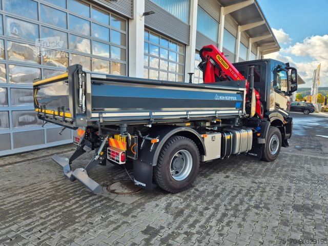 Trijų pusių savivartis sunkvežimis IVECO AD200X46/P HR OFF Palfinger PK 12.501 Funk AHK
