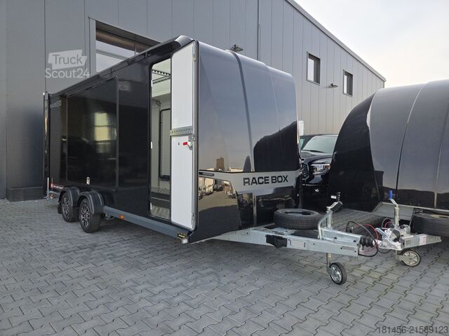 Car carrier trailer Brian James Trailers Race Box 610-5019  black Flügeltüren Neu