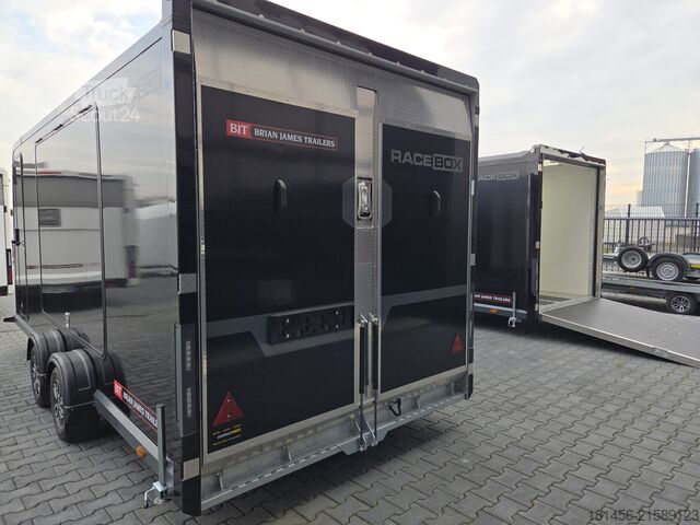 Car carrier trailer Brian James Trailers Race Box 610-5019  black Flügeltüren Neu
