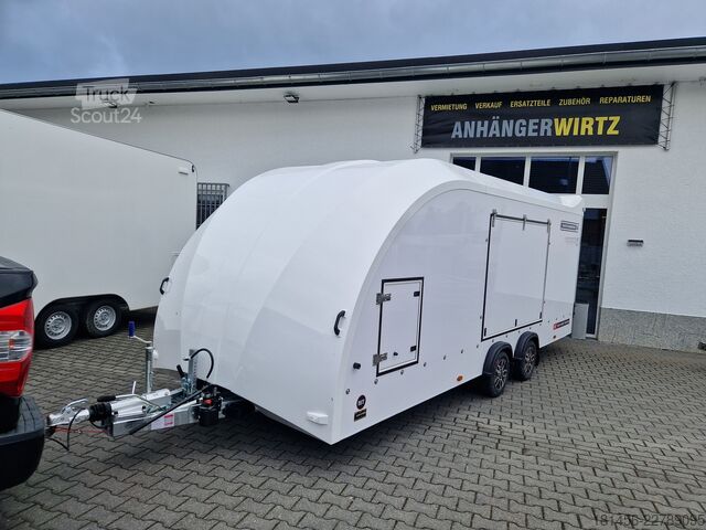 автомобільний автовоз-причіп Brian James Race Transporter 384-0060 550cm ankippbar weiß verfügbar