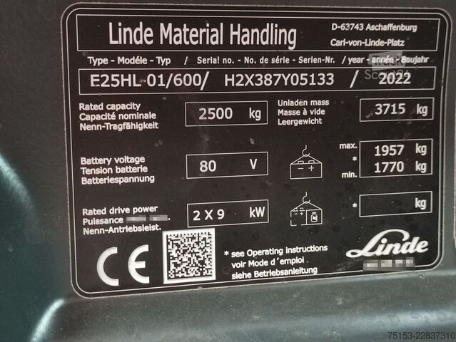 Електрически - 4 колела Linde E25HL