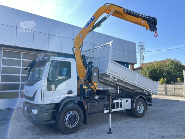 Třístranný sklápěč s jeřábem Iveco Eurocargo 180-280