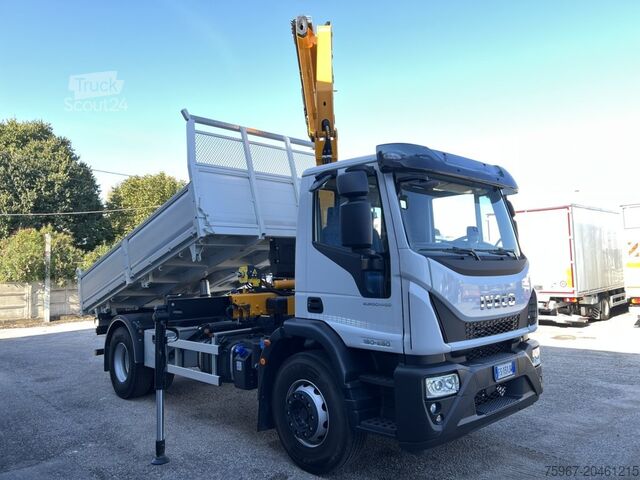 Třístranný sklápěč s jeřábem Iveco Eurocargo 180-280