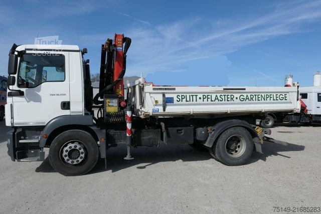 Camião basculante MAN 18.250 TGM 4x2, Palfinger 11001-KA, Greifer, AHK