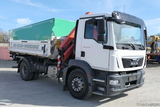 Camião basculante MAN 18.250 TGM 4x2, Palfinger 11001-KA, Greifer, AHK
