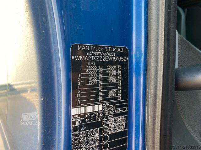 Platforminis sunkvežimis MAN TGX 26.360 6x2*Palfinger PK16001*FUNK*Lenkachse