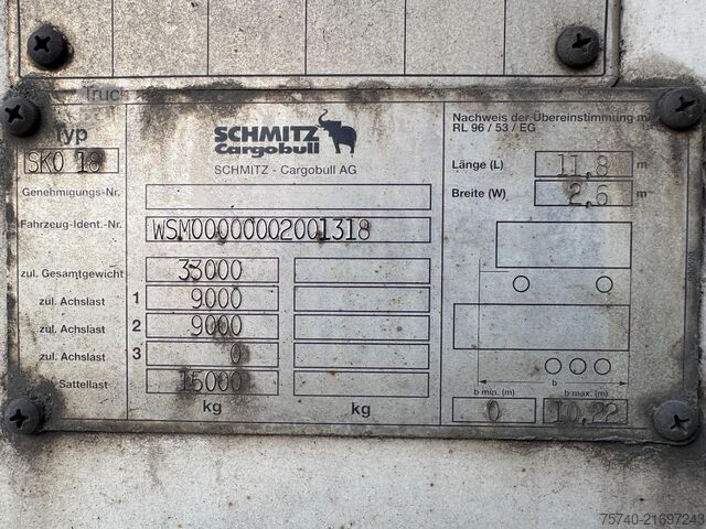 Naczepy BE Schmitz SKO 18 + STUURAS + LOADLIFT + CARRIER