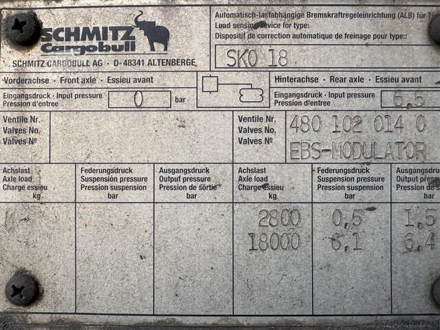 Naczepy BE Schmitz SKO 18 + STUURAS + LOADLIFT + CARRIER