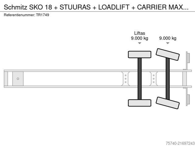 Transporte refrigerado/congelado Schmitz SKO 18 + STUURAS + LOADLIFT + CARRIER MAXIMO 1300
