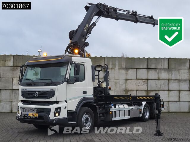 Containertransport (haakarmsysteem) Volvo FMX 370 FMX 6X2 HIAB 244 E P-3 Hipro Kran + XR2...