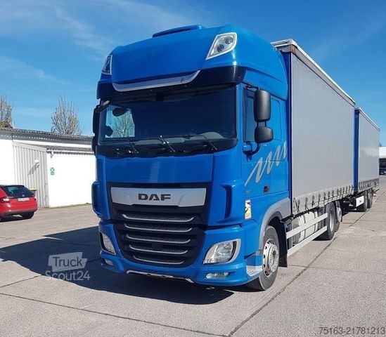 Caminhão jumbo DAF XF 450 FAR 6x2 Pritsche Plane Edscha+Schiebeplan