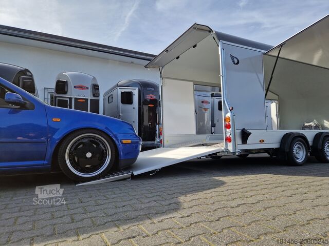 Biltransportør Debon Roadster 1000 enclosed Car Transport Trailer 3500kg 100km/h Pullman Soft Fahrwerk