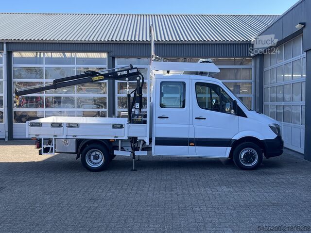 Nosturilla varustettu lavakuorma-auto Mercedes-Benz Sprinter 514 CDI 366 Hiab Laadkraan 018T Trekha...