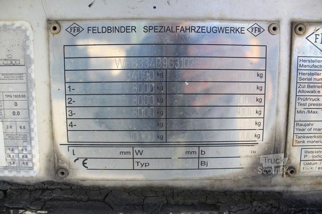 Cisterna polpriklopnik FELDBINDER TSA 38.3-4 - Chemietank 38 m³ - Nr.: 709