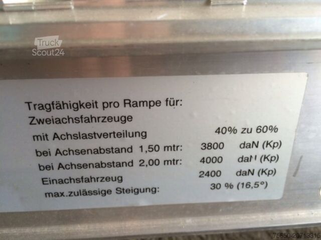 Dreiseitenkipper Anhänger NEU Auffahrrampen, Alurampen,Verladerampen, 8 to Länge 3,25m